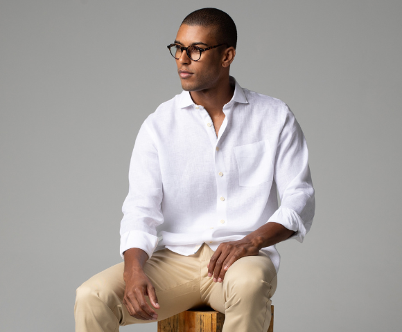 Camisa de algodão pima ou de linho